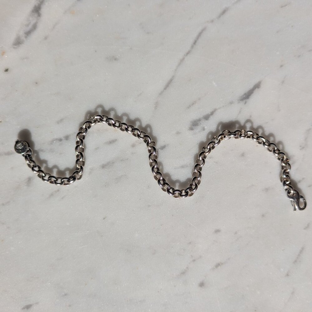 14k white gold 3.4mm rolo bracelet 8g